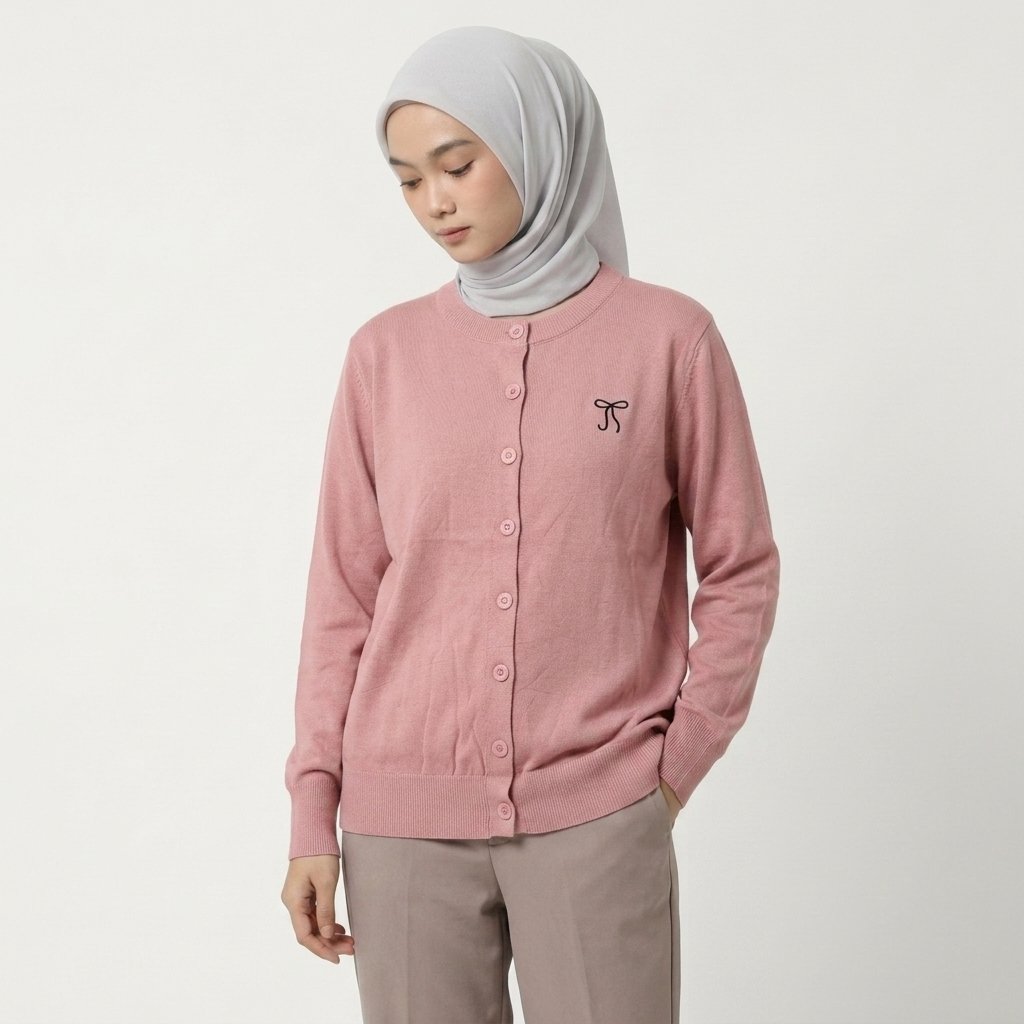Delova Wardrobe - Cardigan Pita Polos Atasan Knit Bahan Rajut Halus & Tebal premium - Outer Wanita Korean Style