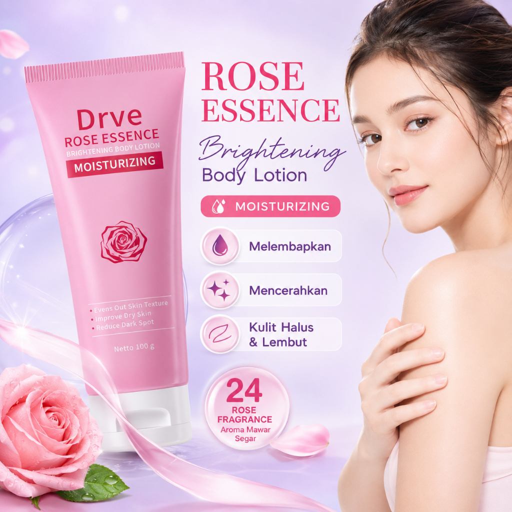 DRVE Rose Essence Brightening Body Lotion Body Care Mencerahkan Melembapkan Meratakan Warna Kulit Gl