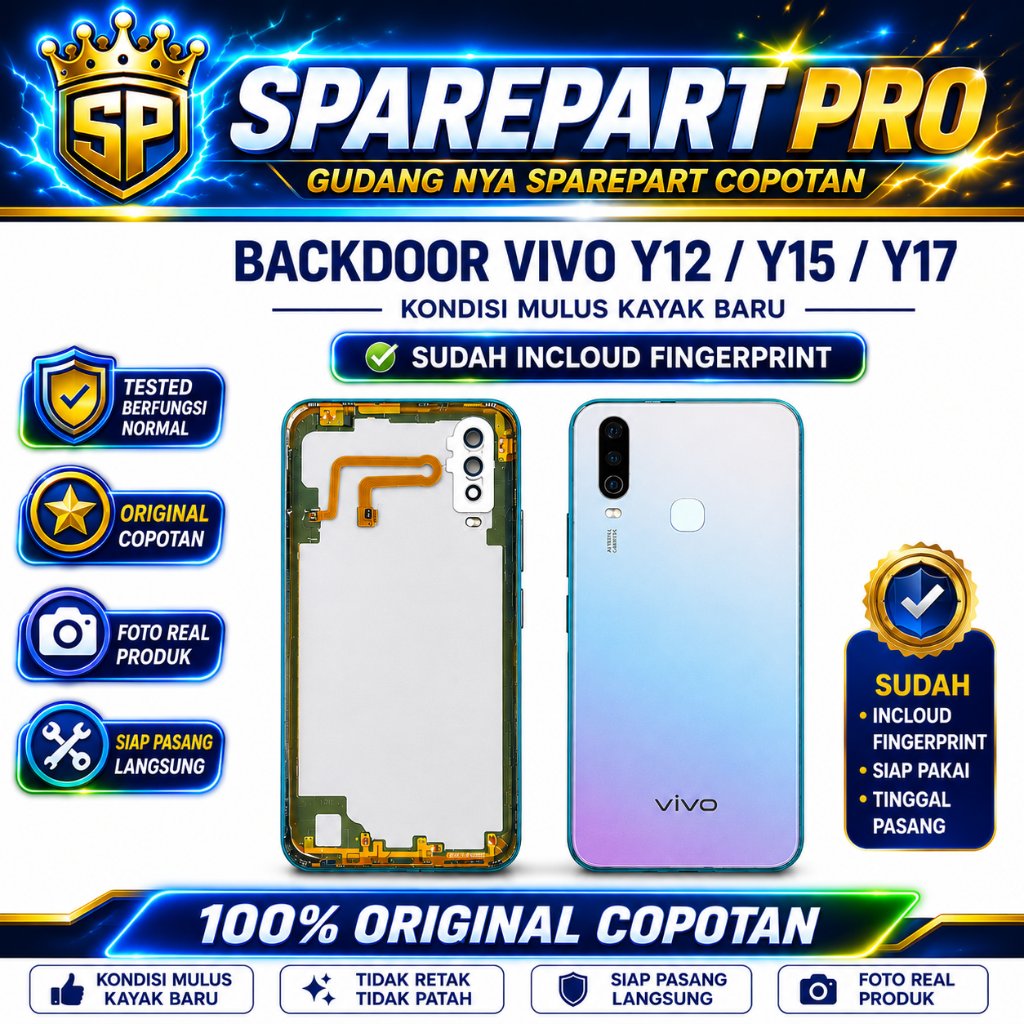 Backdoor Vivo Y12 Y15 Y17 Original Copotan Mulus Kayak Baru Include Fingerprint Tested Berfungsi Nor