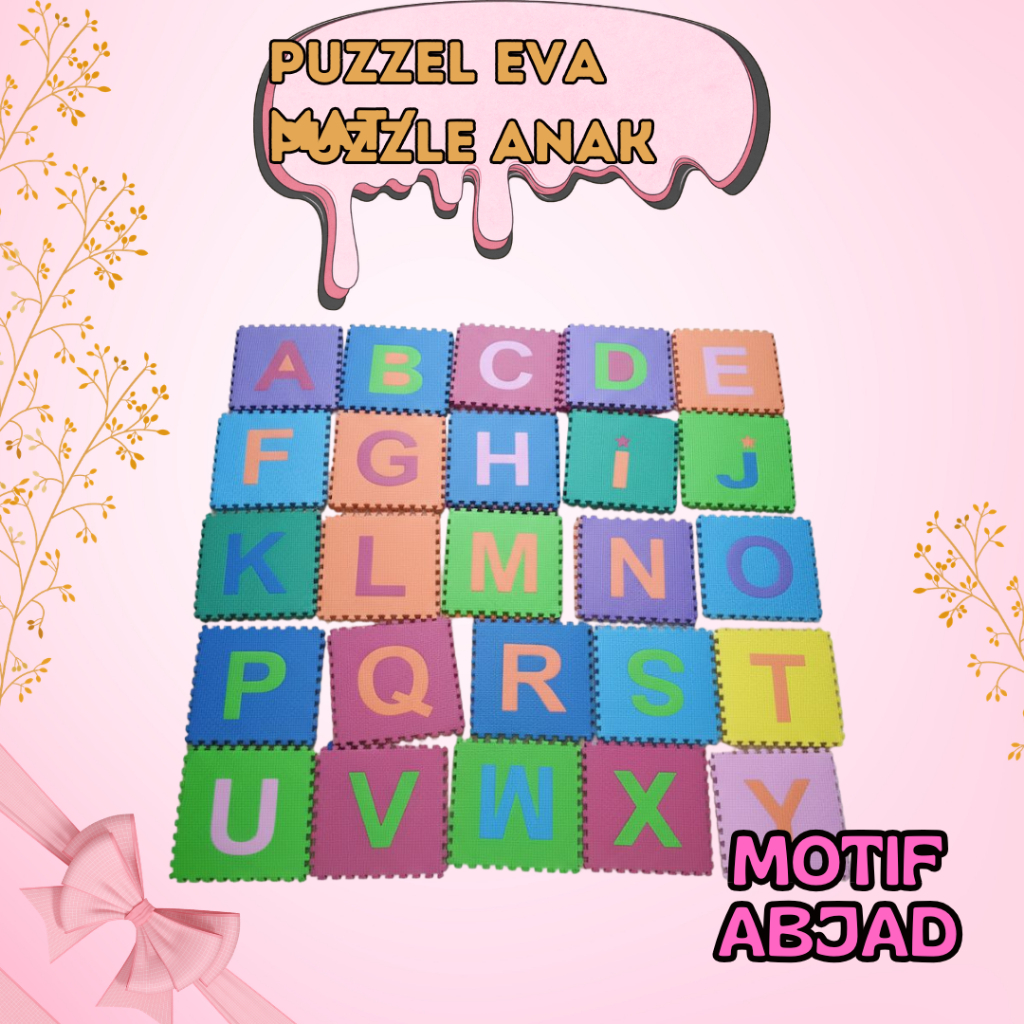 Puzzle EVA Anak Foam Floor Puzzle Huruf Angka Hewan Mainan Lantai Susun