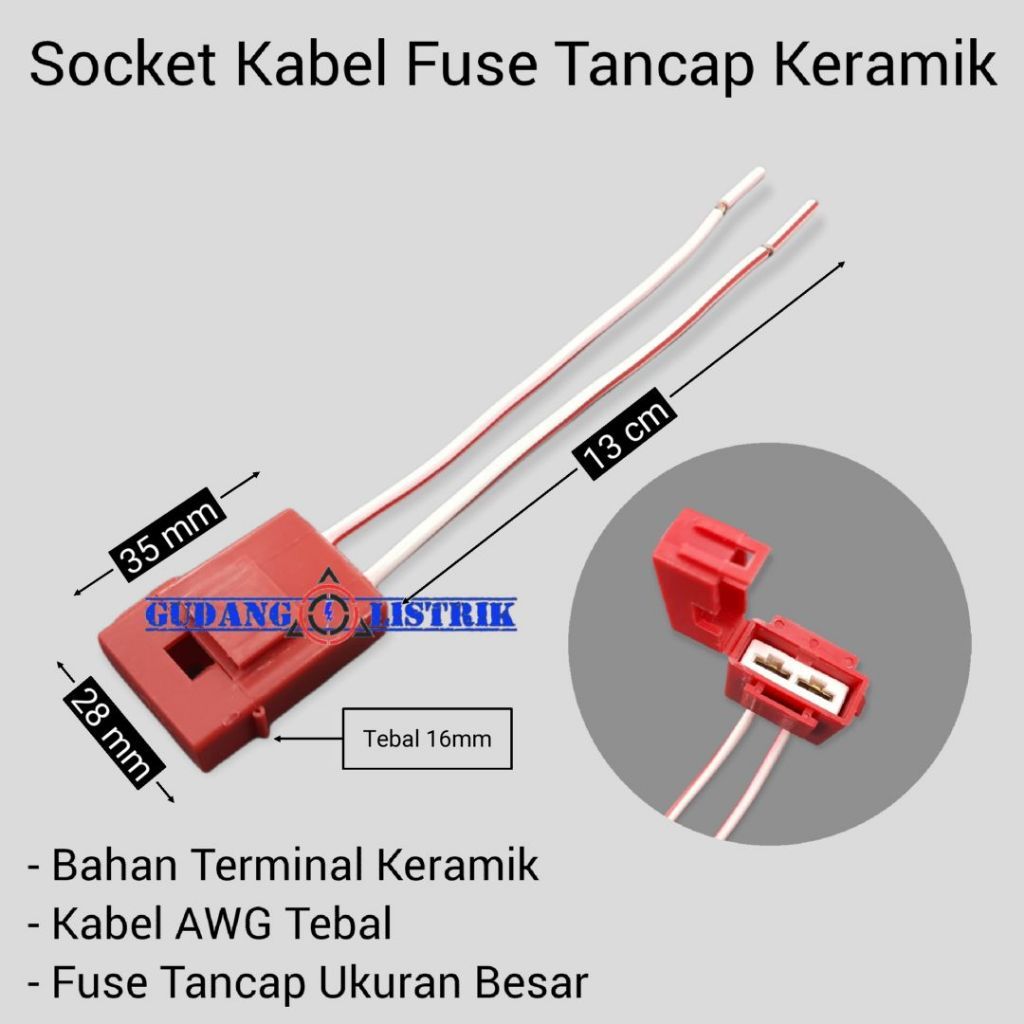 Socket Kabel Fuse Tancap Besar Keramik Fuse Blade Holder