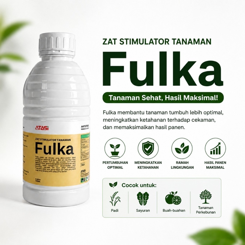 Fulka Zat Stimulator Tanaman 1010ml Original Pabrik Fulka Atasi Kriting Tanaman Dg Alami