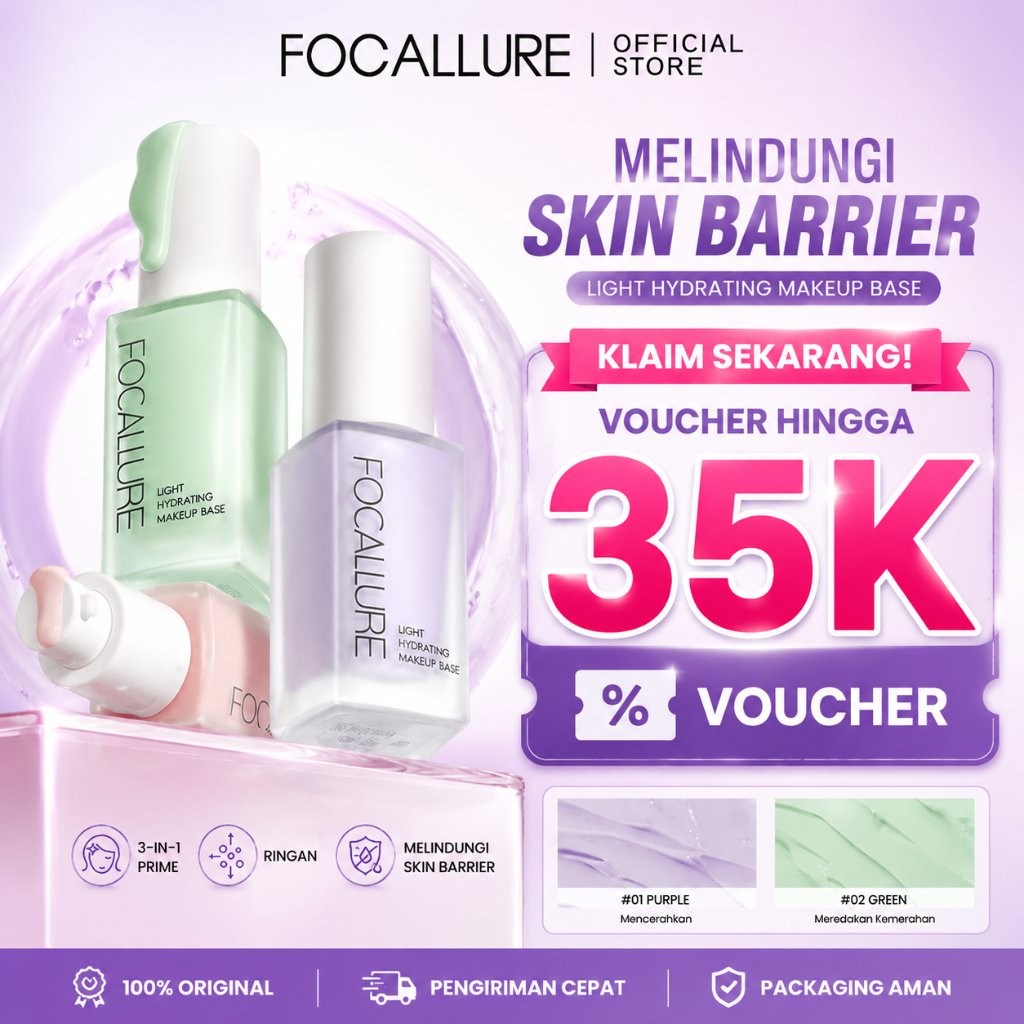 FOCALLURE Primer Lightweight Moisturizer Brighten Skin Barrier Retouch Redness
