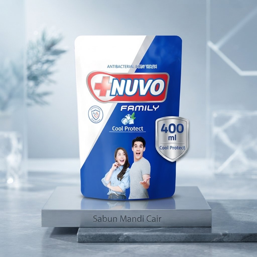 Nuvo Family Cool Protect 400 ml - Sabun Mandi Cair Antibakteri