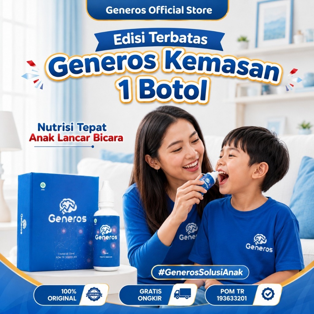 Generos Kemasan 1 Botol - Multivitamin Bantu Menjaga Kesahatan dan Kecerdasan Otak Anak
