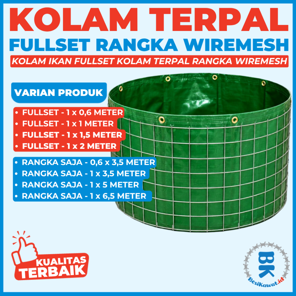 Paket Kolam Ikan Kolam Terpal Fullset Rangka Wiremesh / Rangka Wiremesh Only