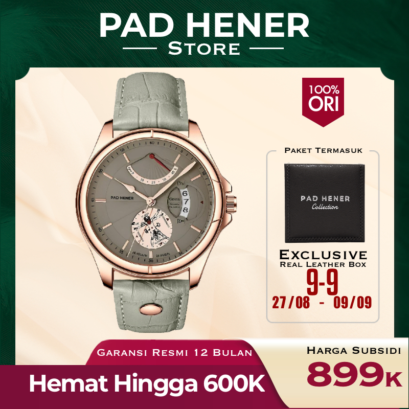 ORIGINAL PAD HENER Annchi II Jam Tangan Wanita Kulit Anti Air Mineral Sapphire