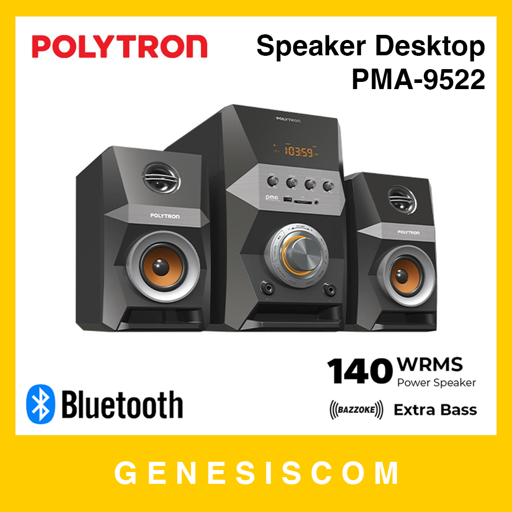 POLYTRON PMA-9522 Speaker Bluetooth 2.1 Multimedia Desktop Subwoofer Extra Bass Trebel Audio System 