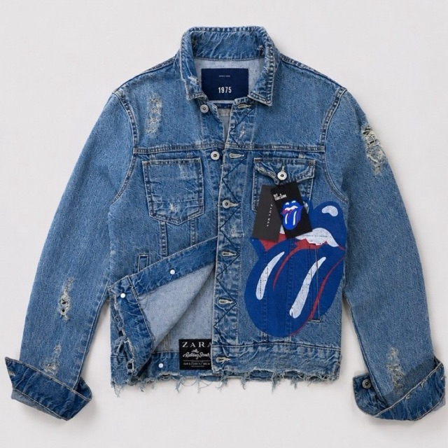 Jaket Denim Rolling Stones Zara
