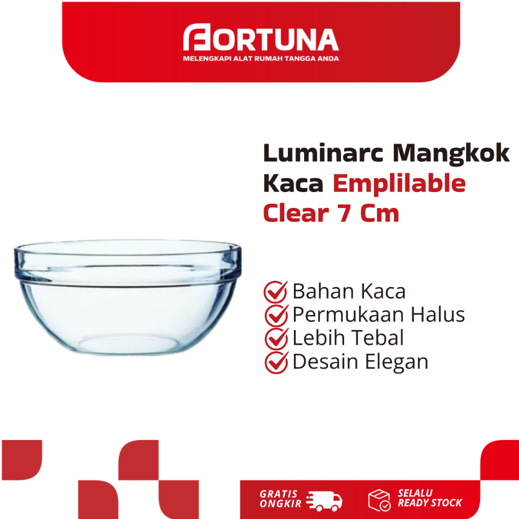 Luminarc Mangkok Kaca Emplilable Clear 7 Cm  Mangkuk Kaca Mini