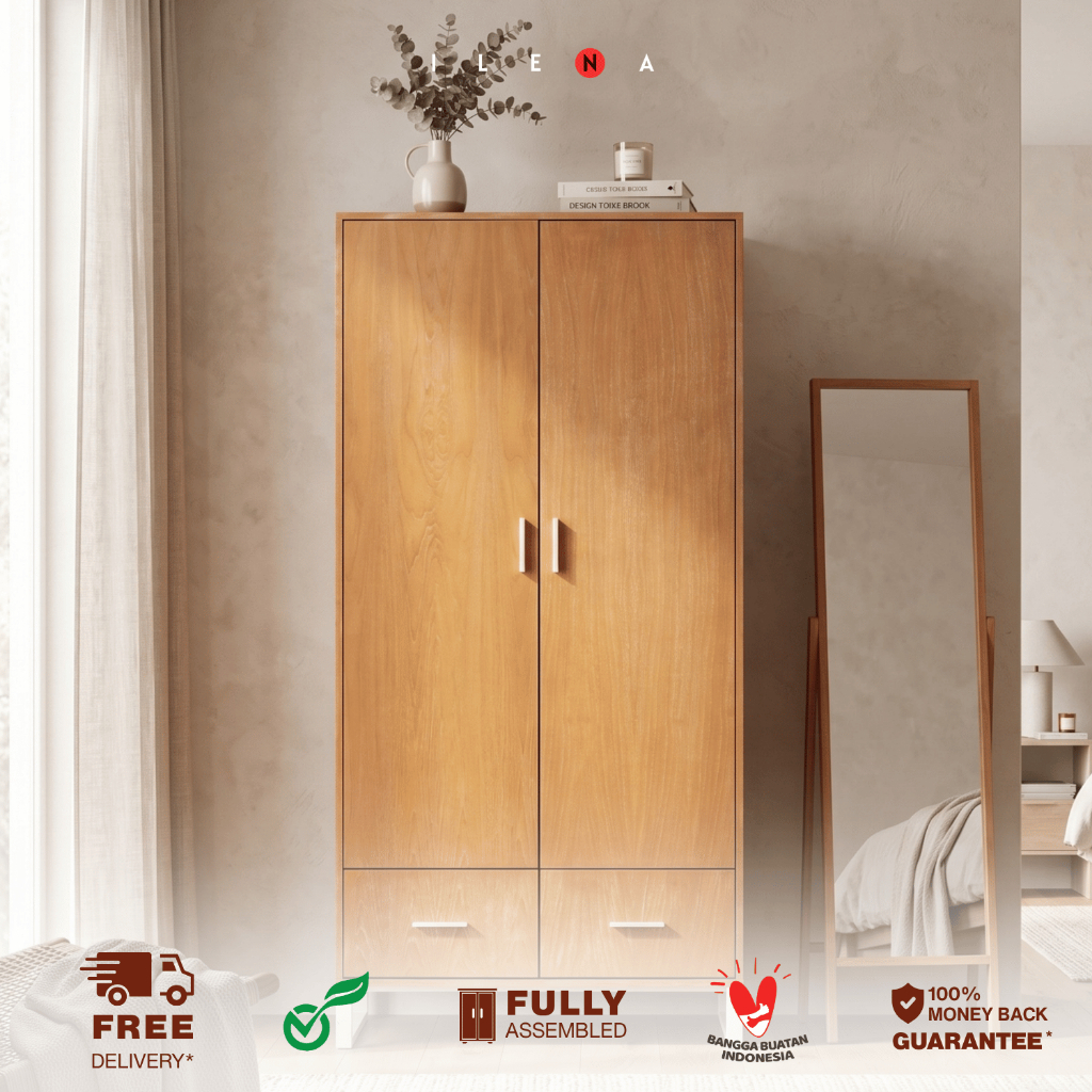 ILENA FURNITURE Cody - Wardrobe / Lemari Pakaian / Lemari Baju / Almari Pakaian