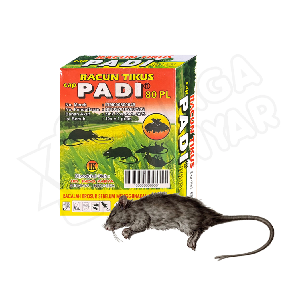 Racun Tikus Cap Padi / Serbuk Pembasmi Hama Tikus / Pestisida Ampuh Pembunuh Basmi Tikus