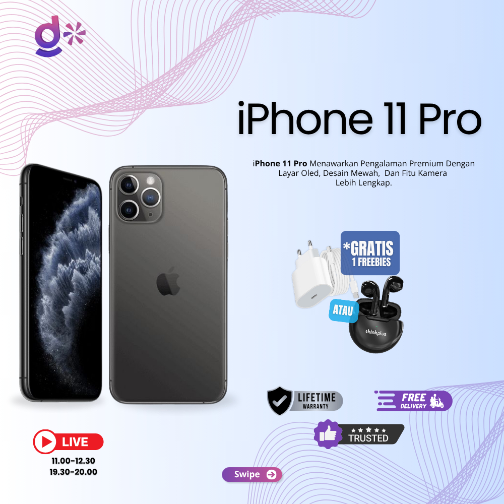 Apple 11 Pro 64Gb | 256Gb | 512Gb Fullset Second Resmi Original