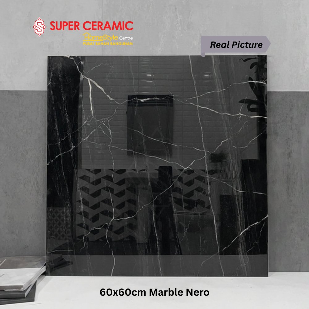 ESSENZA 60x60 Granit Lantai Dinding Glossy - MARBLE NERO