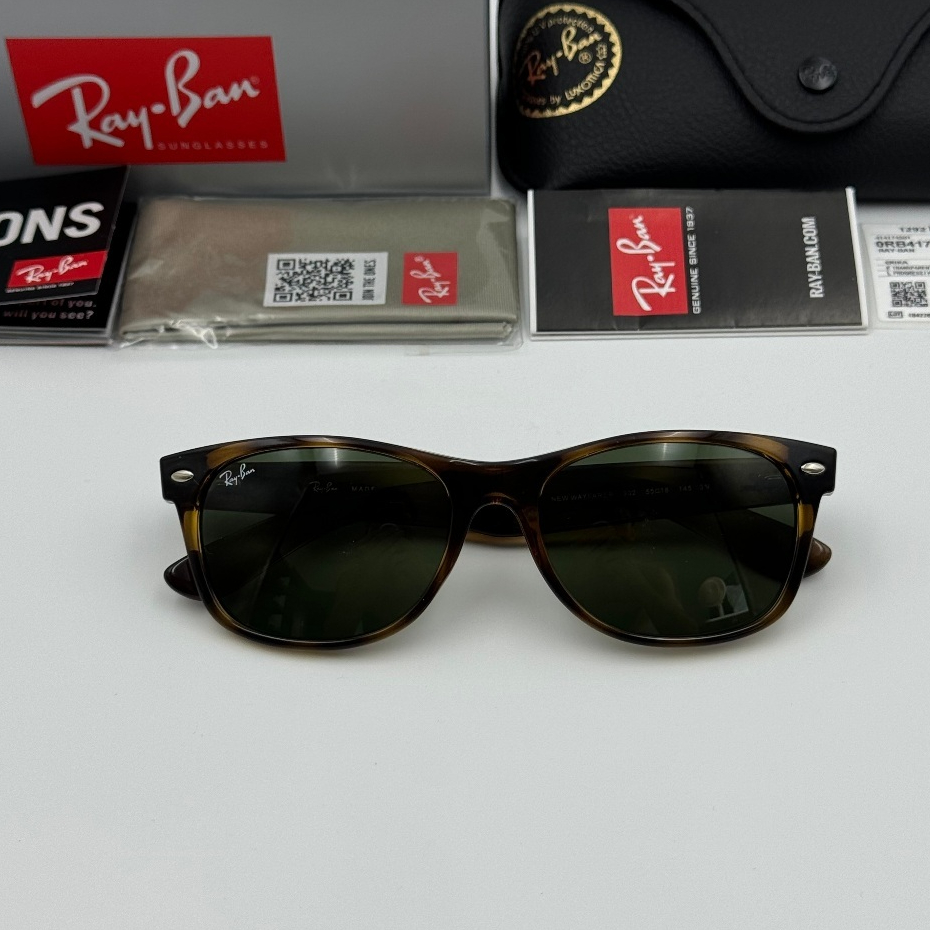 Kacamata RayBan New Wayfarer RB2132 902 Tortoise Lens Green Original