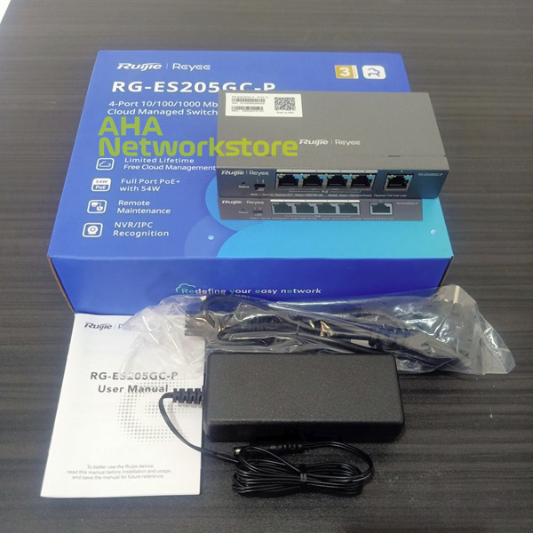 ES205GC-P Ruijie ES205GC P 5port Gigabit Smart Cloud Managed 4POE+ Ruijie RG ES205GC P Ruijie Reyee 