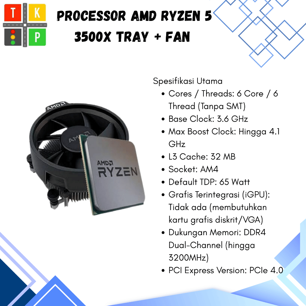 PROCESSOR AMD RYZEN 5 3500X TRAY + FAN