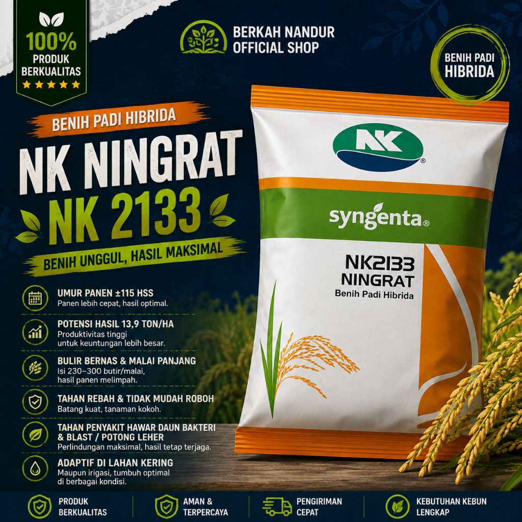 Benih Padi NK Ningrat Kemasan 1 kg Benih Padi Hibrida NK 2133 Ningrat