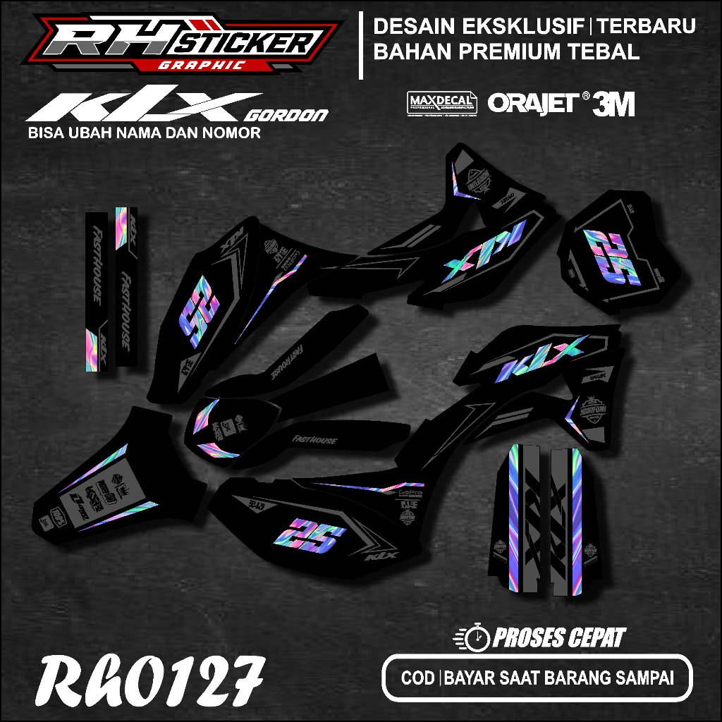 Decal KLX gordon decal body gordon decal kawasaki klx gordon fullbody