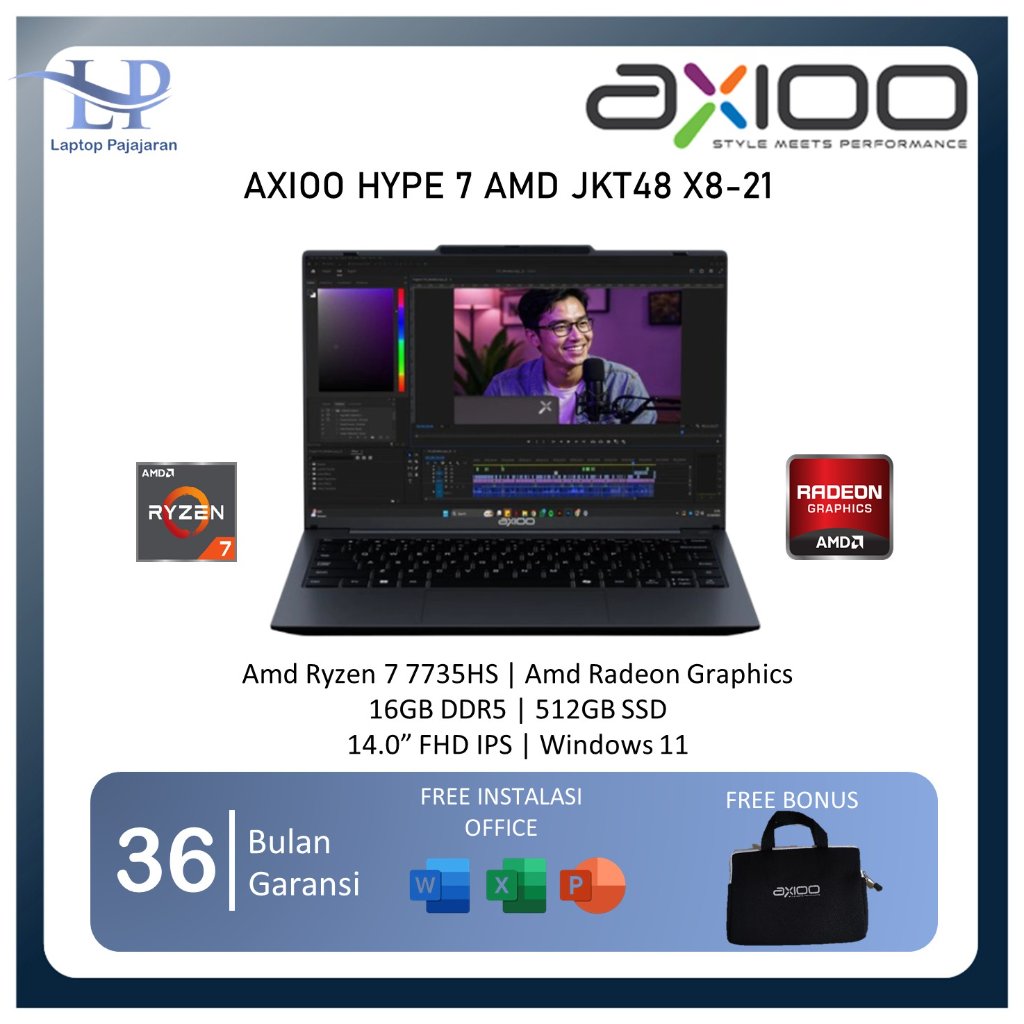 Axioo Hype 7 Amd Jkt48 X8-21 Ryzen 7 7735hs 16gb 512gb Win11 14.0Fhd Ips