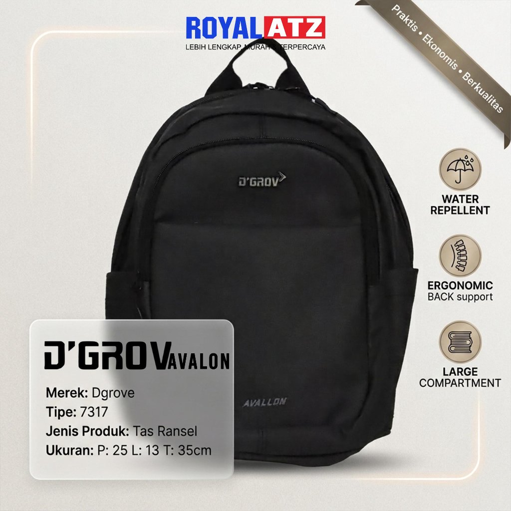 D'GROOVE T.406 AVALLON 7317 Tas Ransel Casual Backpack Tas Kerja Sekolah