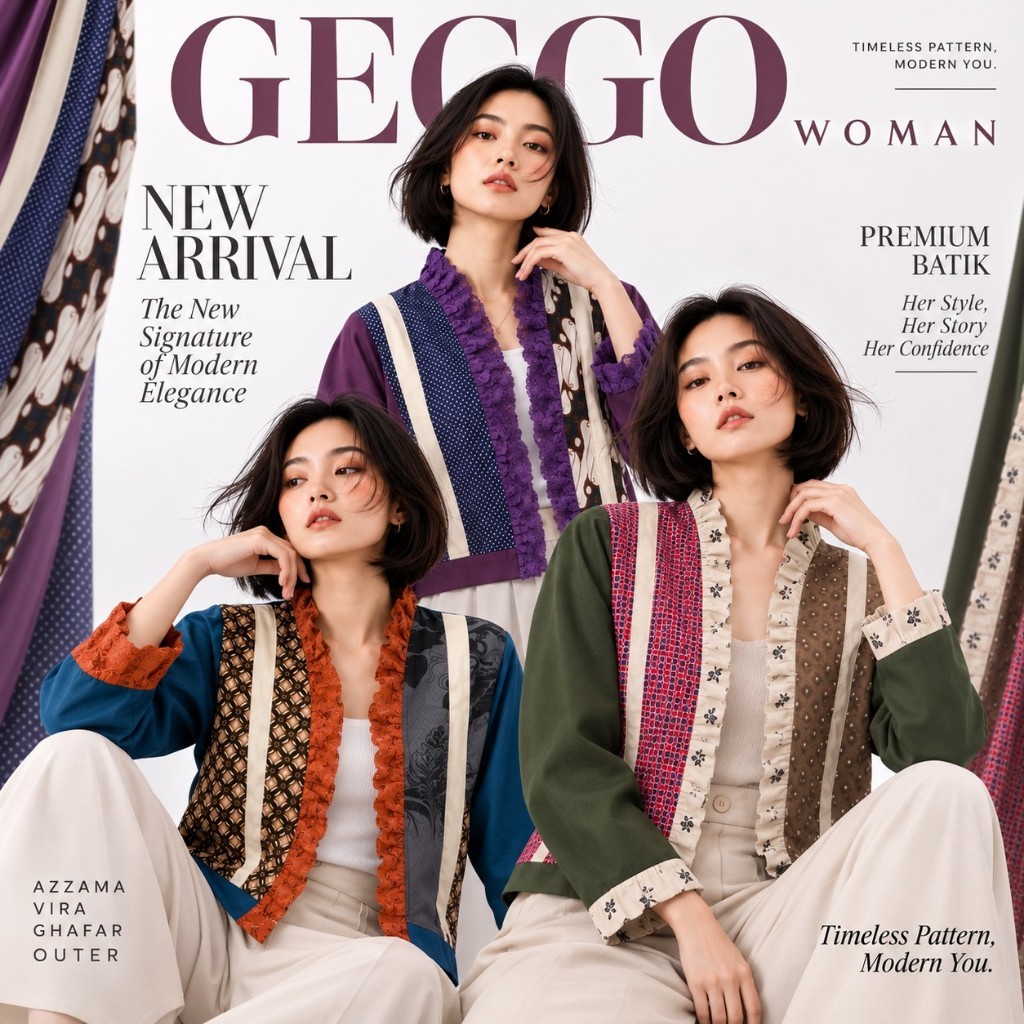 GEGGO - ARAZ Outer Atasan Wanita Motif Batik k Bahan Katun Mix Brukat by Geggo Woman