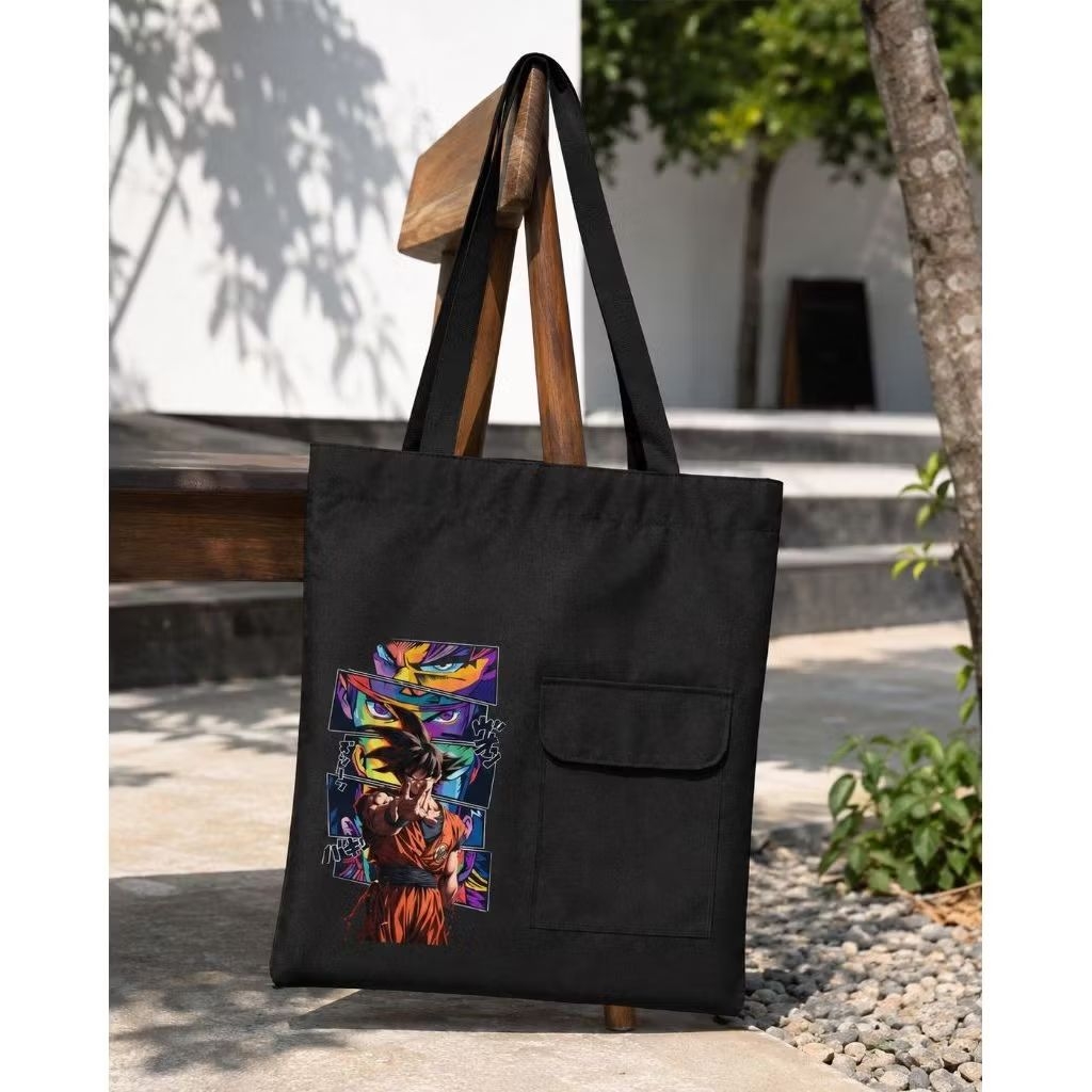 Tote Bag Waterproof Muat Laptop 15 Inch | Tas Kuliah Jinjing D300 | NERO - TOTE