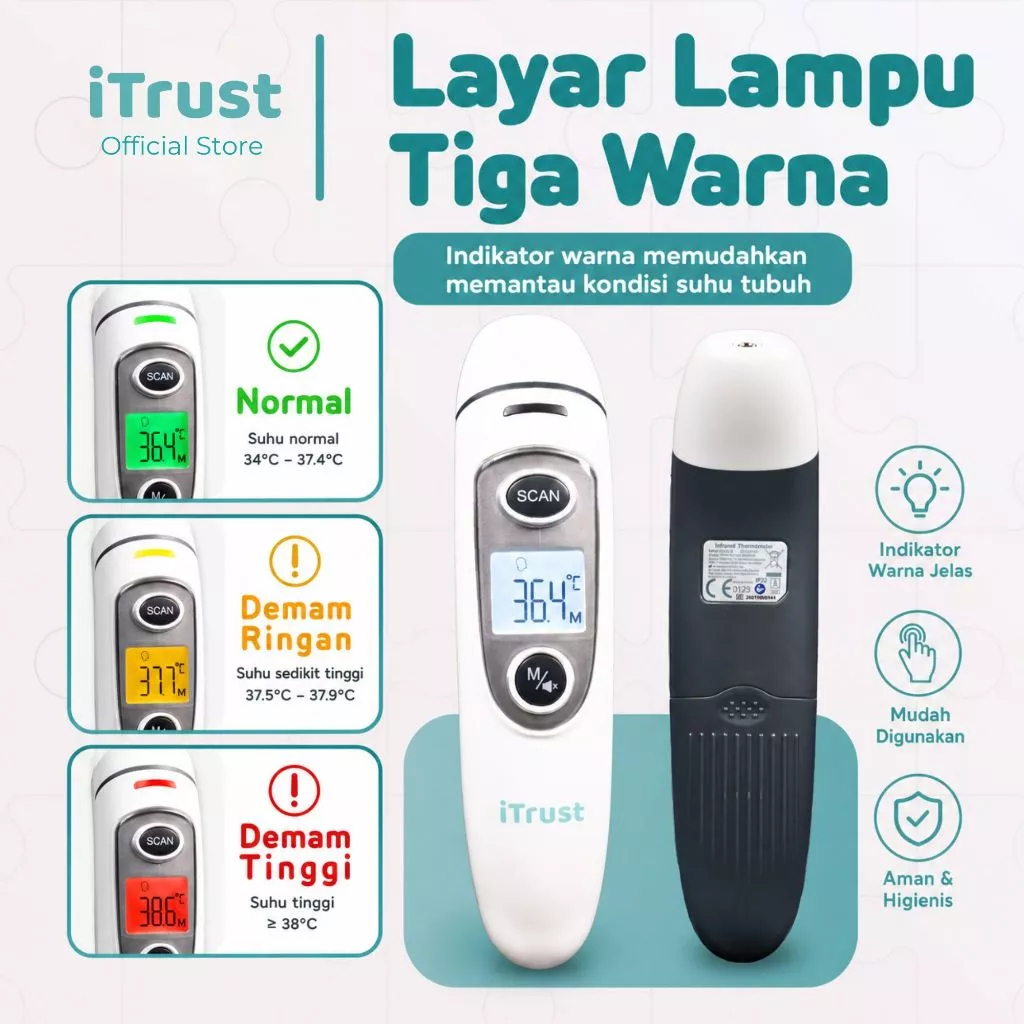 iTrust FC-IR100 Termometer Digital Alat Ukur Suhu Badan Telinga Bayi Anak Dewasa Akurat Cepat Thermo