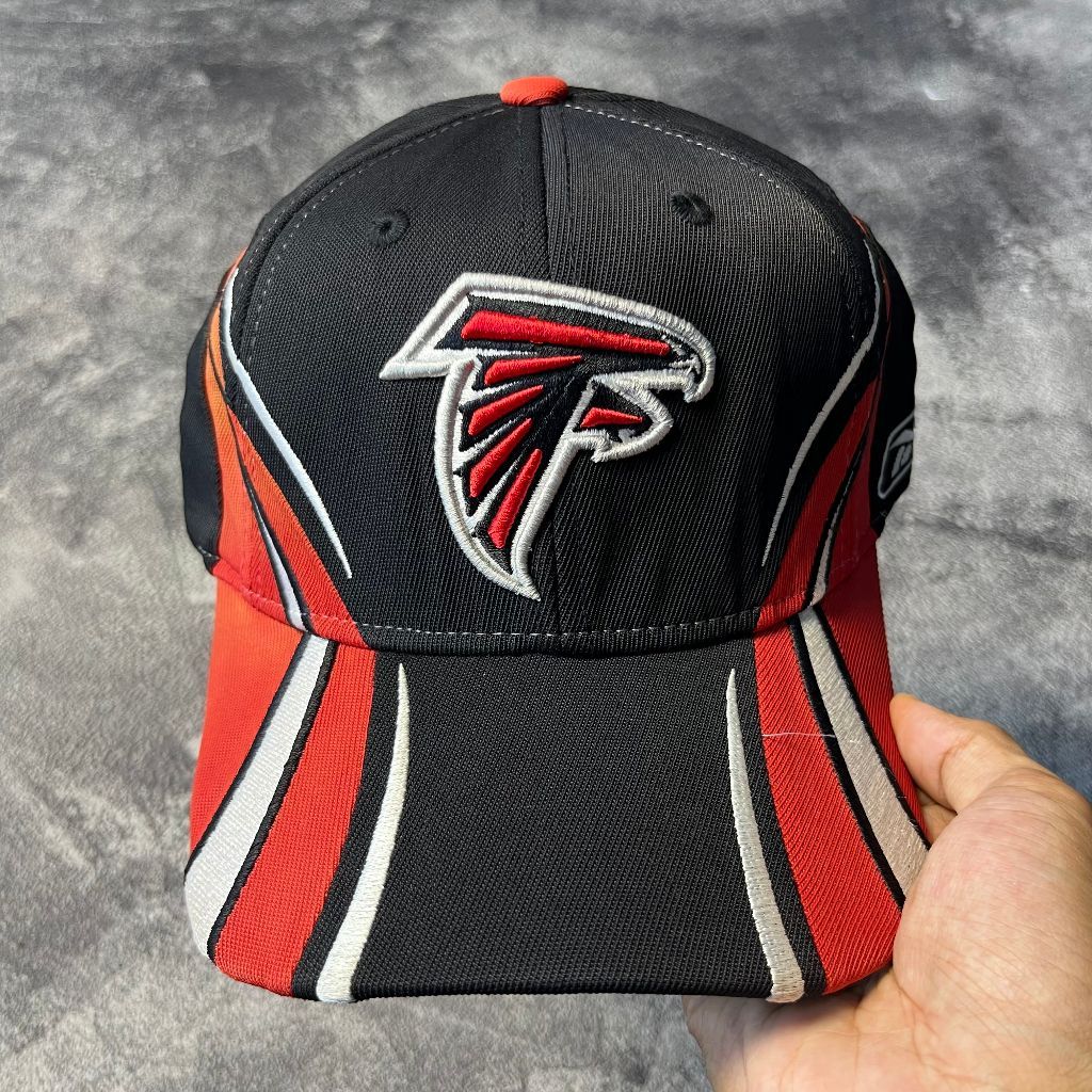 Topi Reebok NFL Atlanta Falcons Hitam Original Baseball Basket Hockey Football Olahraga