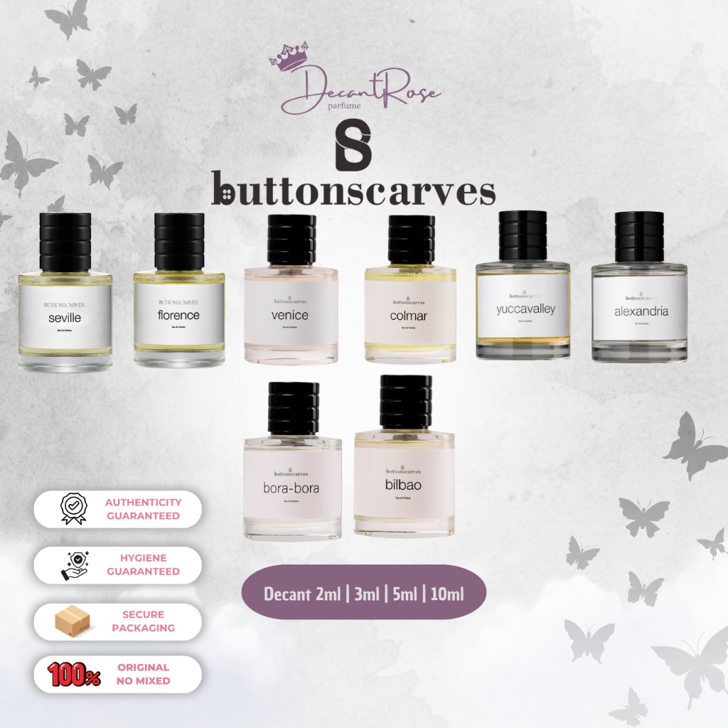 DECANT Parfum Buttonscarves • Colmar | Alexandria | Bilbao | Bora-Bora | Venice | Seville | Yuccaval