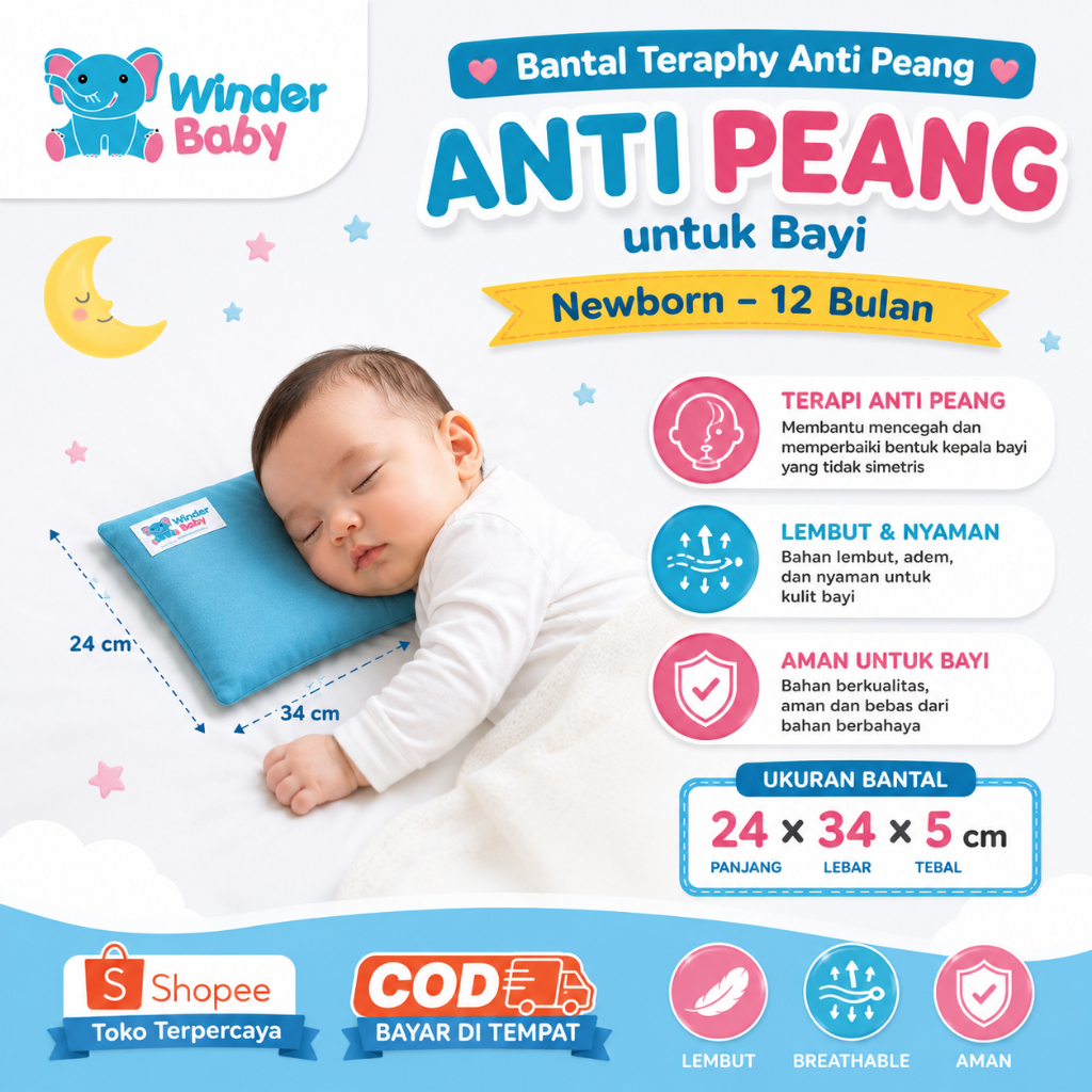 Bantal peyang bayi Winder baby