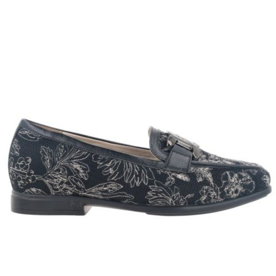 Bocorocco D. Valentia 05 Nero - Sepatu Flat Loafers Wanita Embroidery