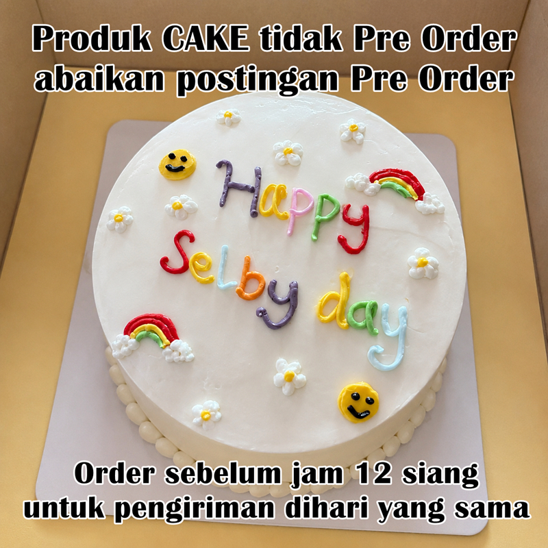 Korean Cake Kue Custom Request | Kue Ulang Tahun | Ucapan | Bisa Nama & Tema | Kue Enak Lembut - Ban