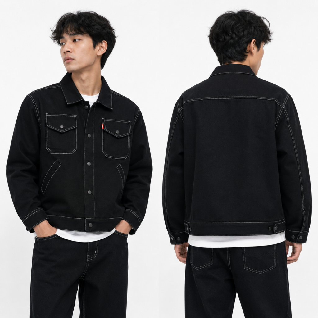 Work Jackets Denim Boxy Trucker Jacket Denim