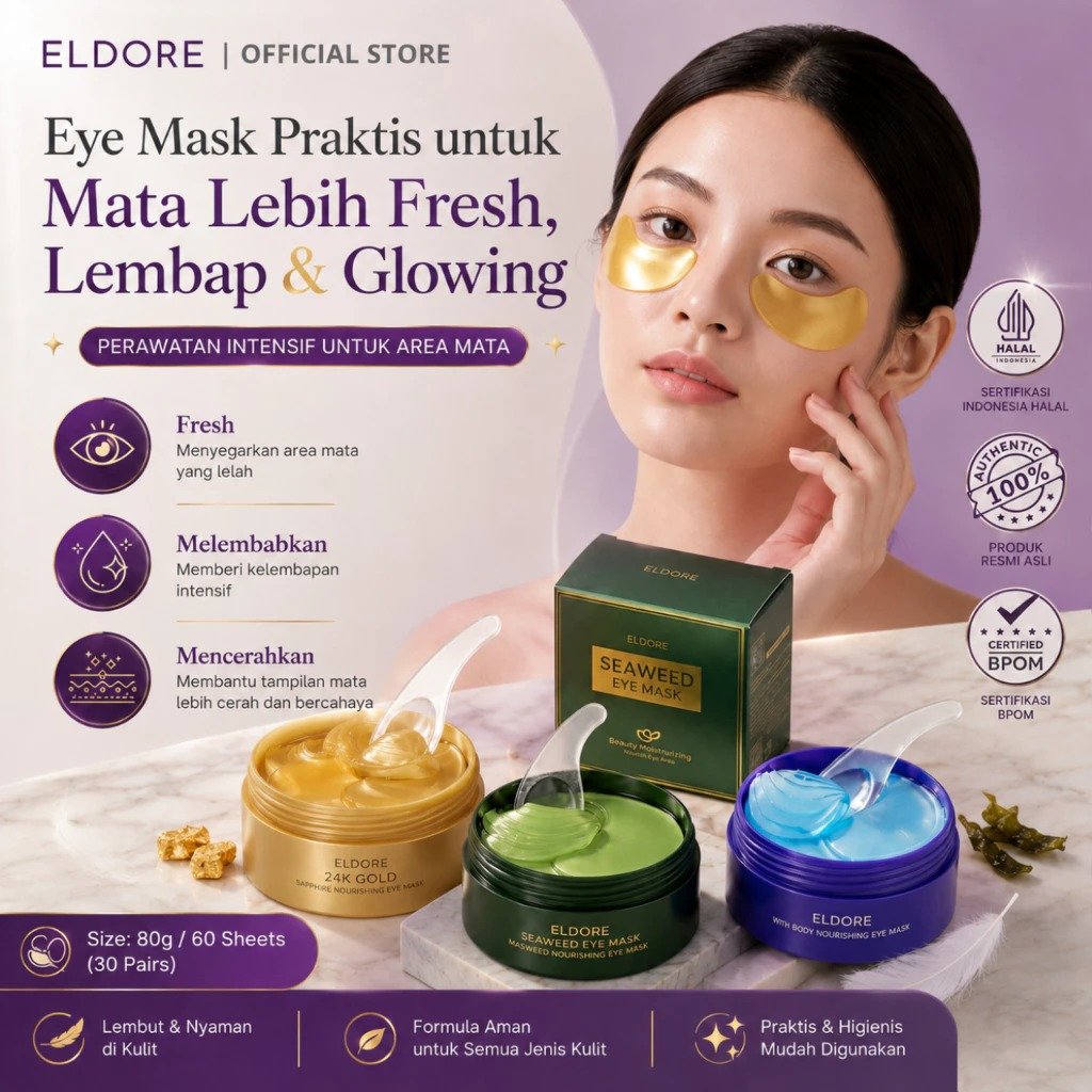 BPOM Halal Masker Mata Panda Collagen Isi 60 Lembar 80 Gr [BPOM] TERMURAH ISI 60 LEMBAR Eye Mask Mas