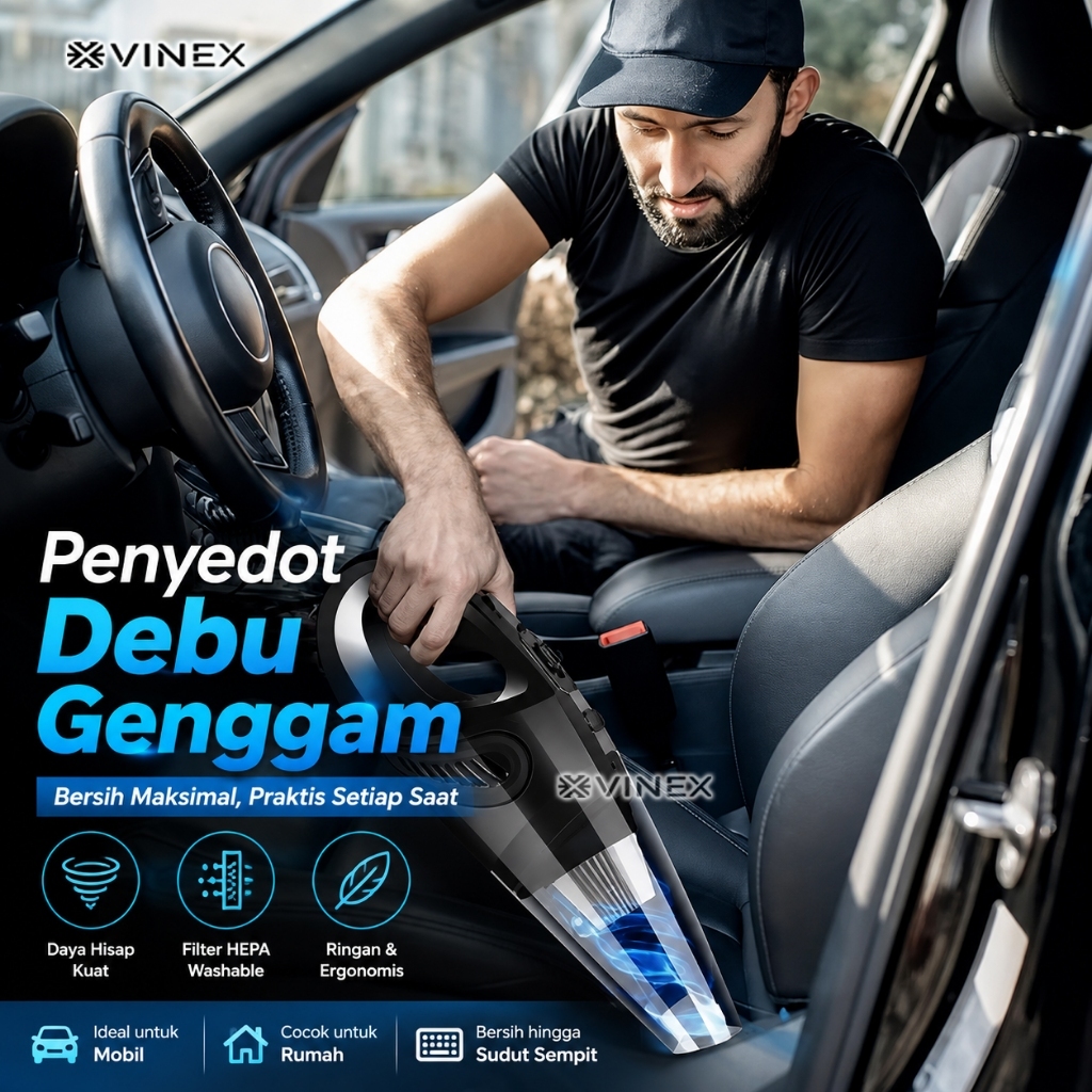 < SMARTCOM > Vakum Cleaner Mobil Car Vacuum Cleaner Portable Penyedot Debu Karpet
