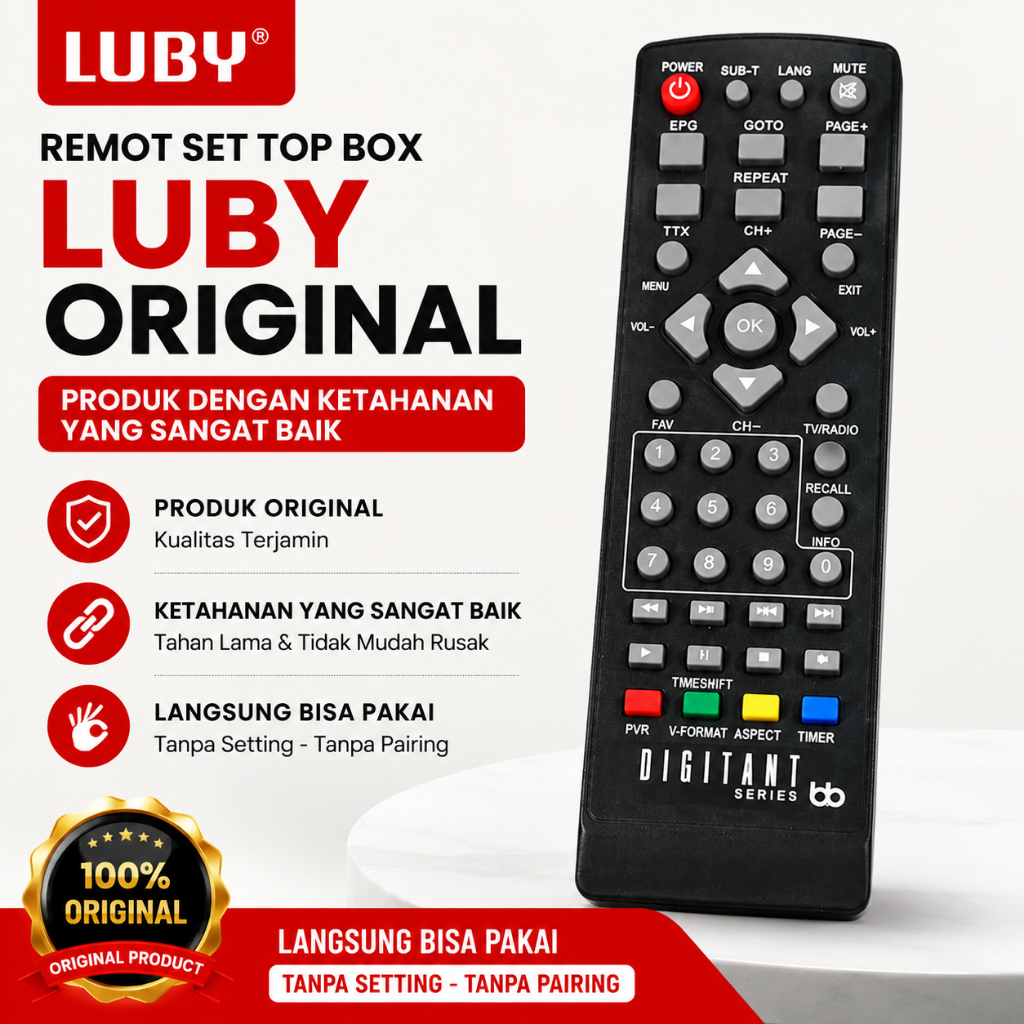 Remot set top box luby dvbt2 remot digital set top box luby dvbt2