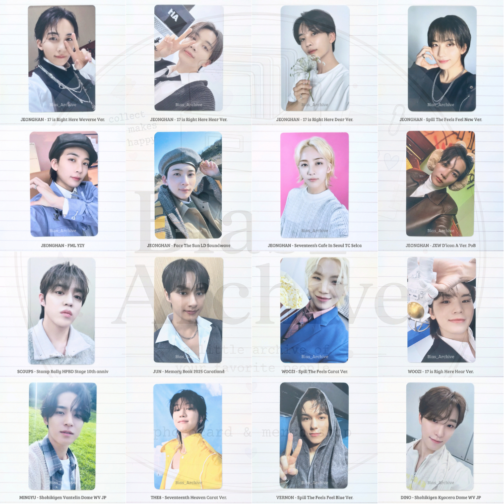 (READY STOCK) SEVENTEEN OFFICIAL PHOTOCARD PC SCOUPS JEONGHAN JUN WOOZI THE8 MINGYU VERNON DINO | ST