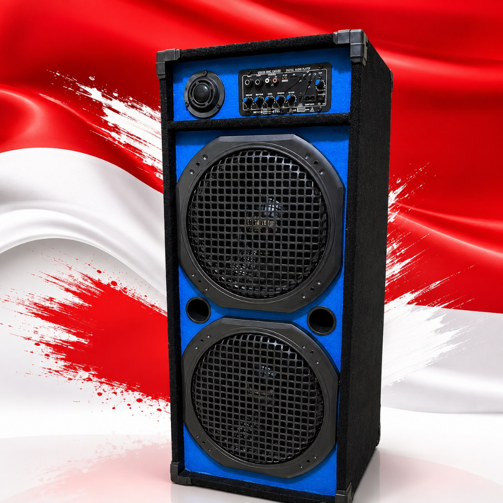 1 BOX 2 SPEAKER SPIKER SPEKER SALON SOUND AKTIF 12 INCH 12IN IN BLUETOOTH BLUTUT KARAOKE RADIO FM SU