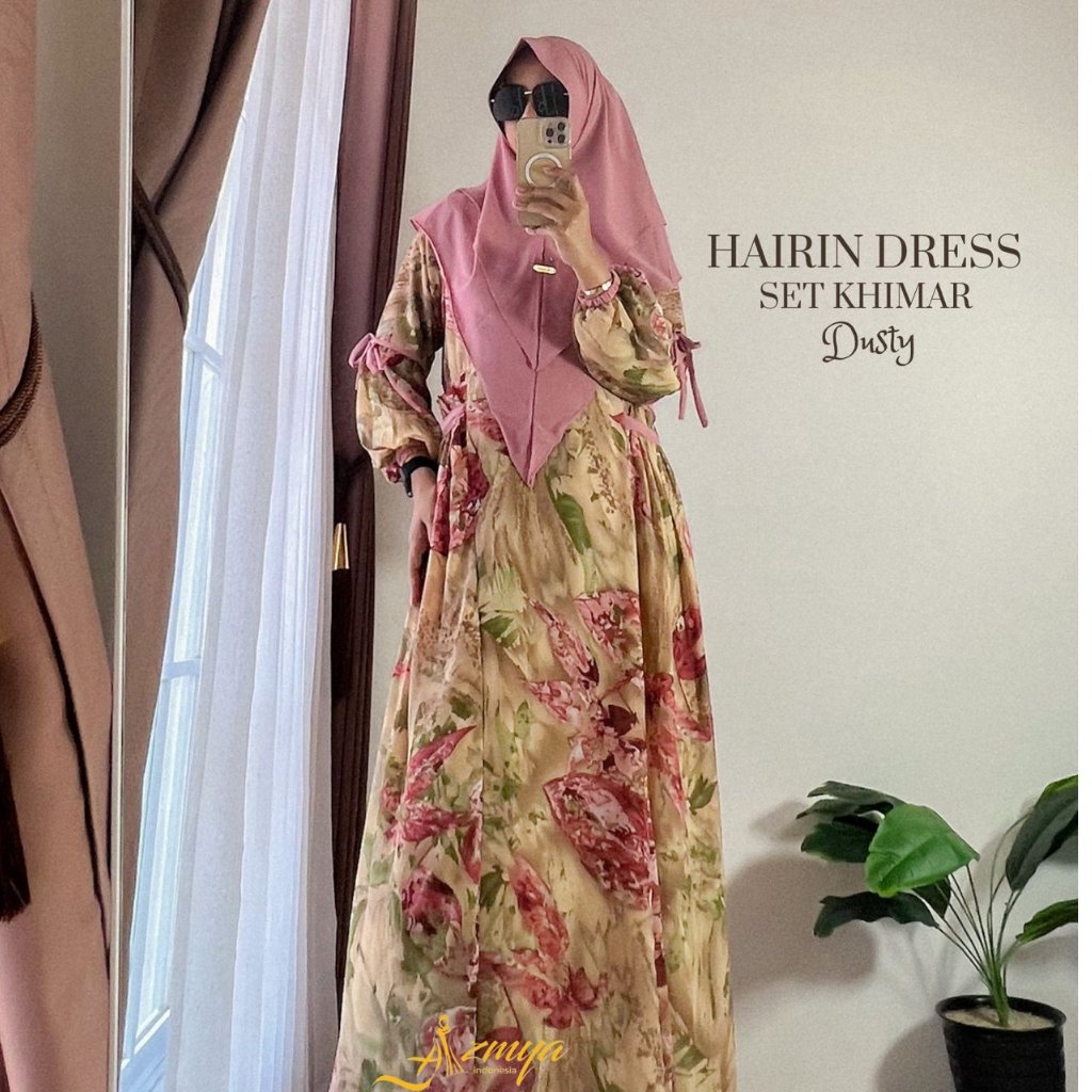 Gamis Set Hijab Ceruty & Crinkle – Ardilla Zahra Amora Hairin Marion Belle | Azmya