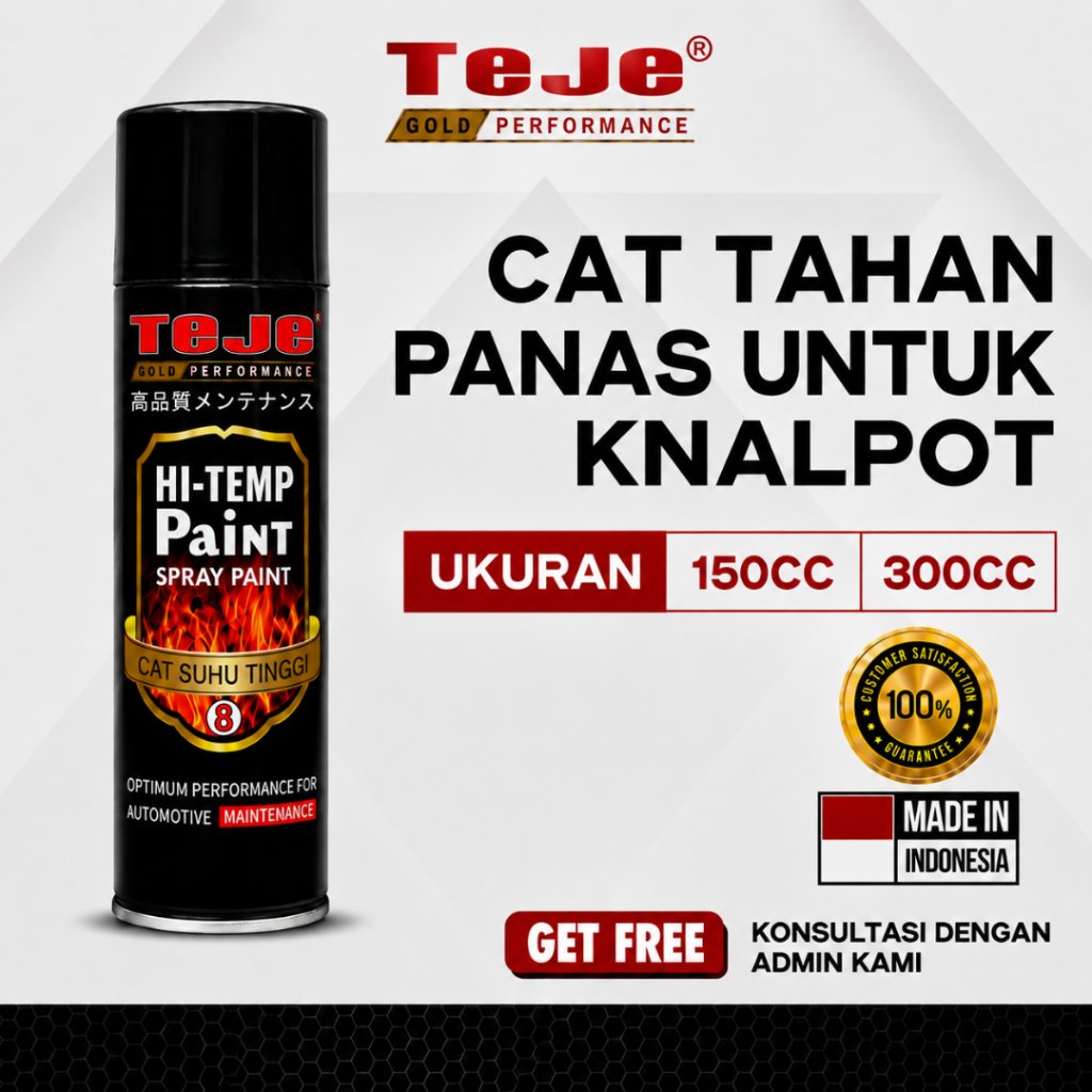 TeJe Pilox Cat Semprot Suhu Tinggi HI-TEMP Tahan Panas Untuk Knalpot Mesin Motor Mobil Spray / Oles