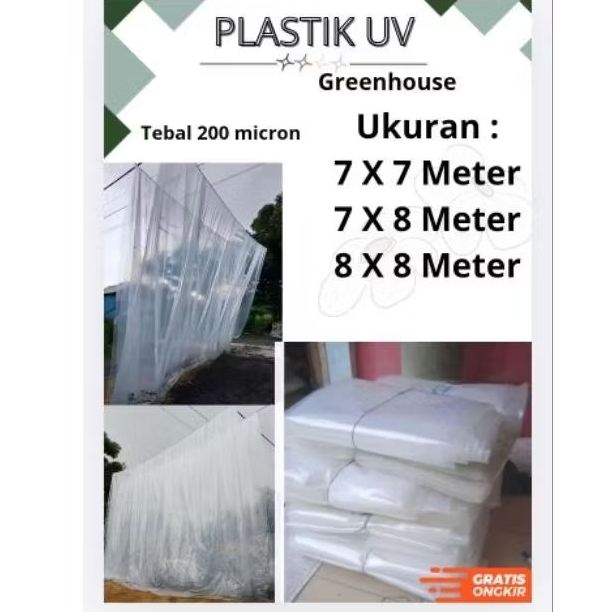 Plastik UV 7 x 7 - 8 x 8 meter Bekas Bagus Tebal 200 micron