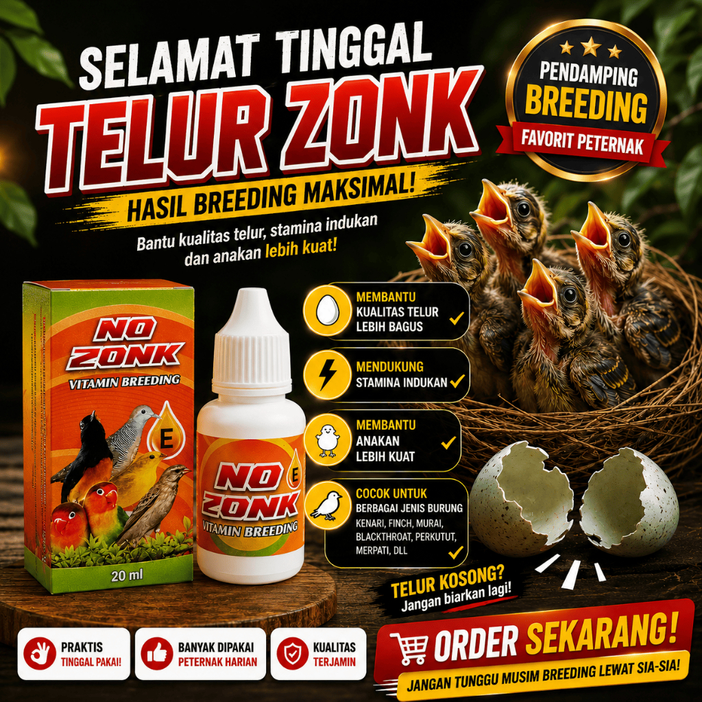 NO ZONK Vitamin Ternak Breeding Burung Kenari Cepat Bertelur Anti Zonk Vitamin Ternak Lovebird Murai