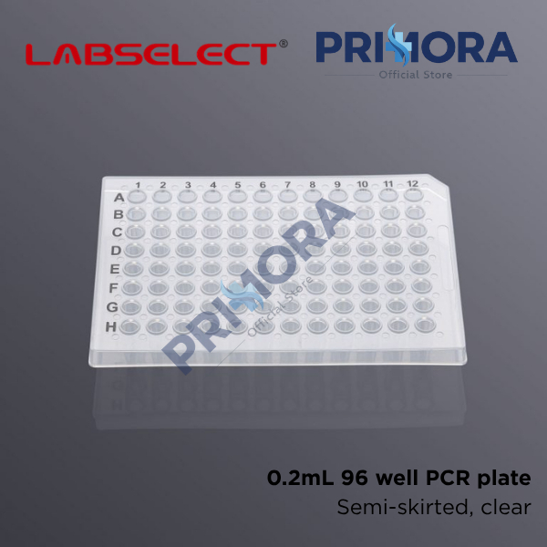 Labselect PCR Plate 96 Well 0.2mL Semi Skirt Clear 10 pcs MP-96-HS-0200
