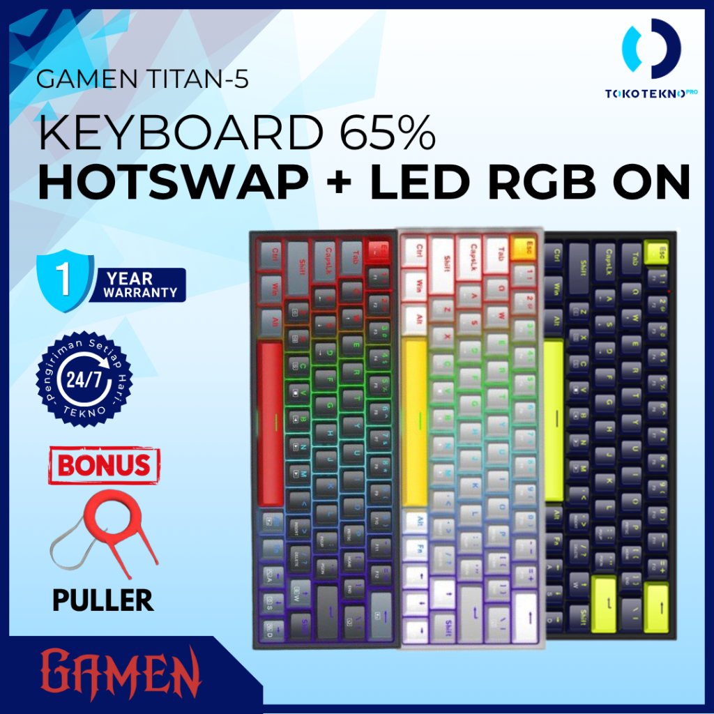 Gamen Titan V / 5 Wired Gaming Keyboard Kabel 60% Mechanical Titan Lite