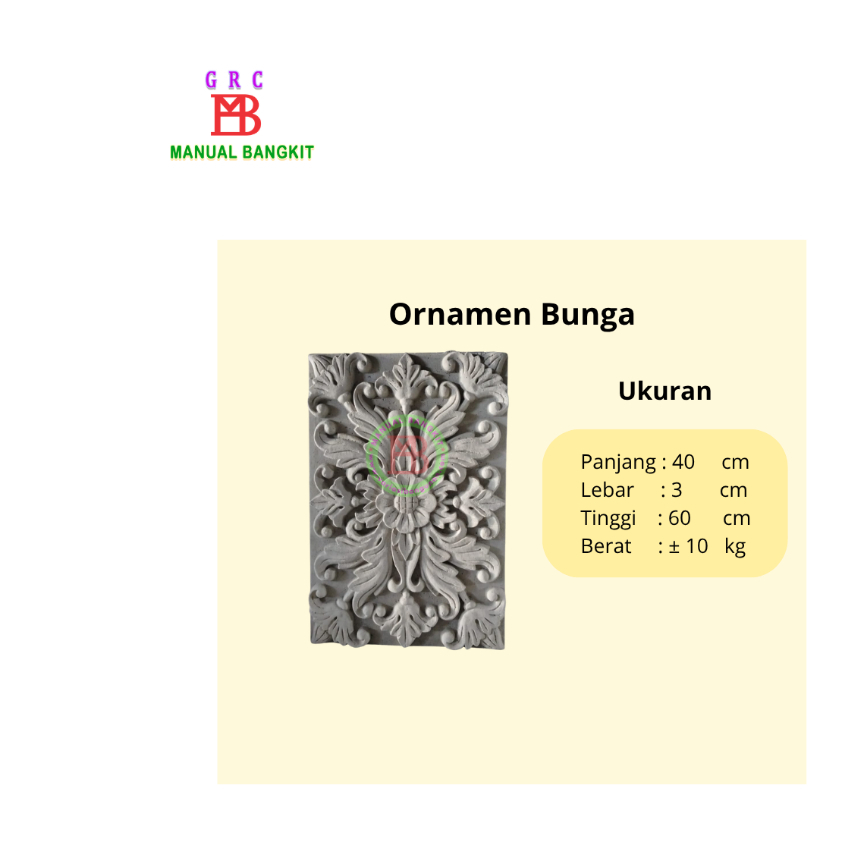 Ornamen GRC Dinding Bunga