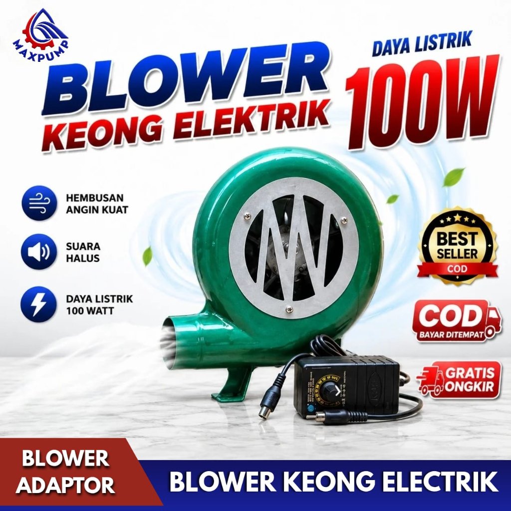 MAXPUMP Blower Keong + Adaptor 2 Inch Kipas Angin Duduk Industri Kipas Elektrik Blower Tiup Debu / B