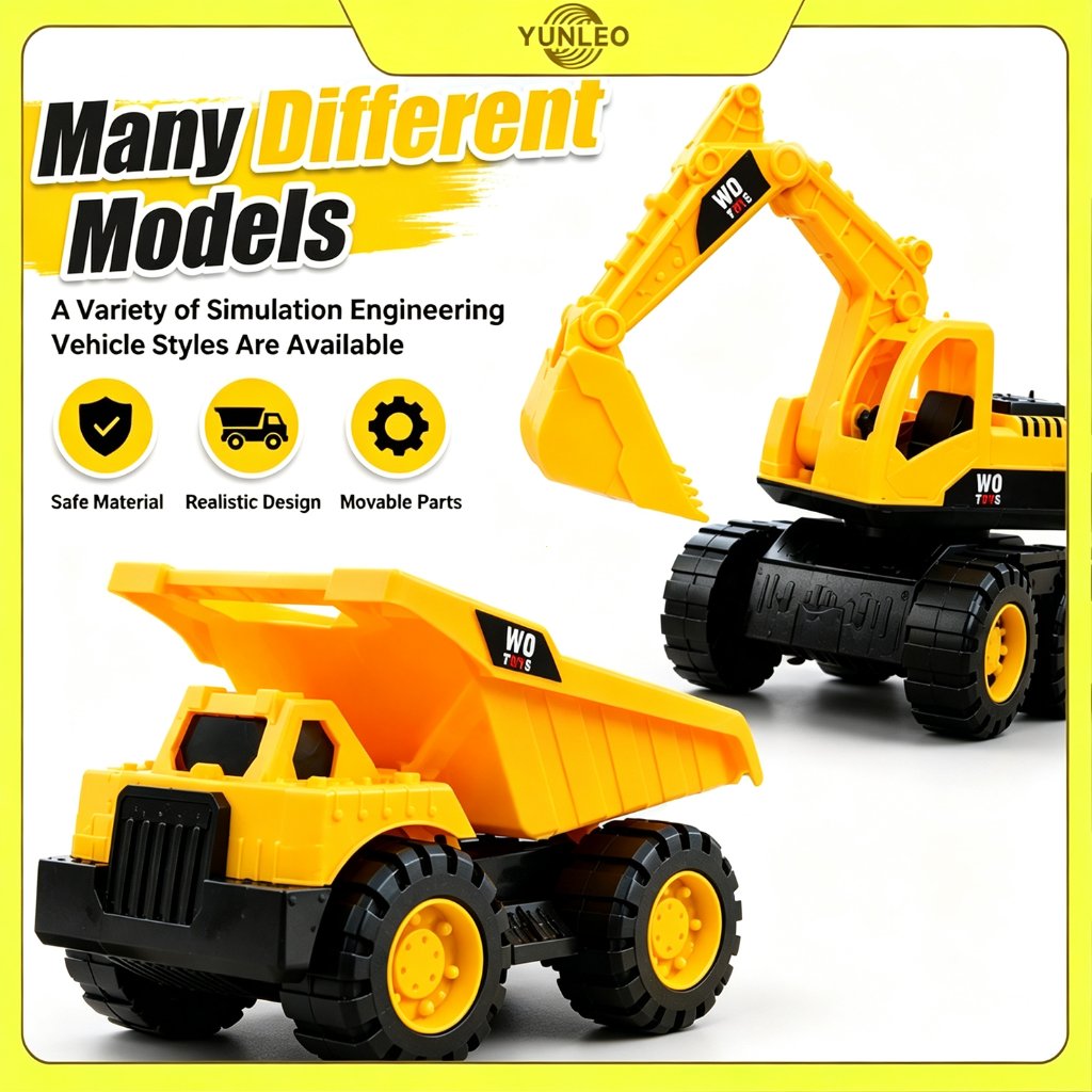 Mobil Mainan Anak Truk Teknik Dump Truck Bulldozer Excavator Traktor Besar