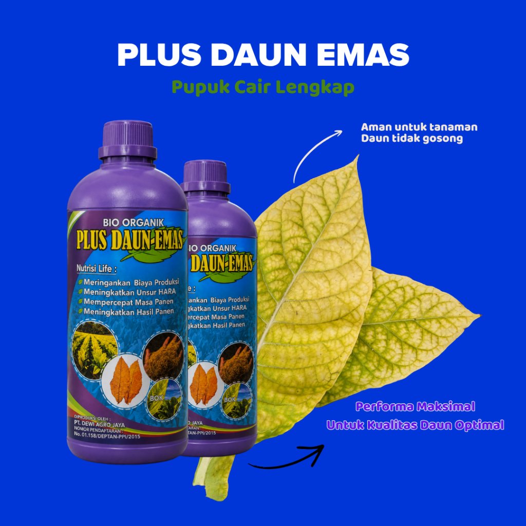 Pupuk NPK Cair Daun Emas Khusus Tanaman Daun 1Liter - Nutrisi Tanaman Lengkap