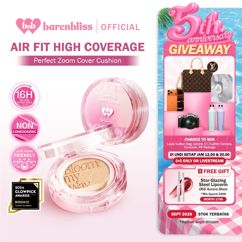 [BEST SELLING] BNB barenbliss Bloomatte Perfect Zoom Cover Cushion 15g SPF 50+ PA+++ Air-Fit High Co